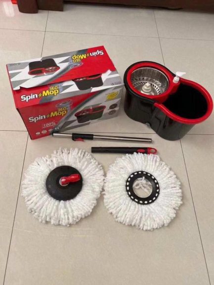 360 MICROFIBER ROTATING FLAT BUCKET MOP SET