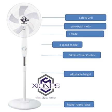 Xionps Rechargeable, Solar Fan - Image 3