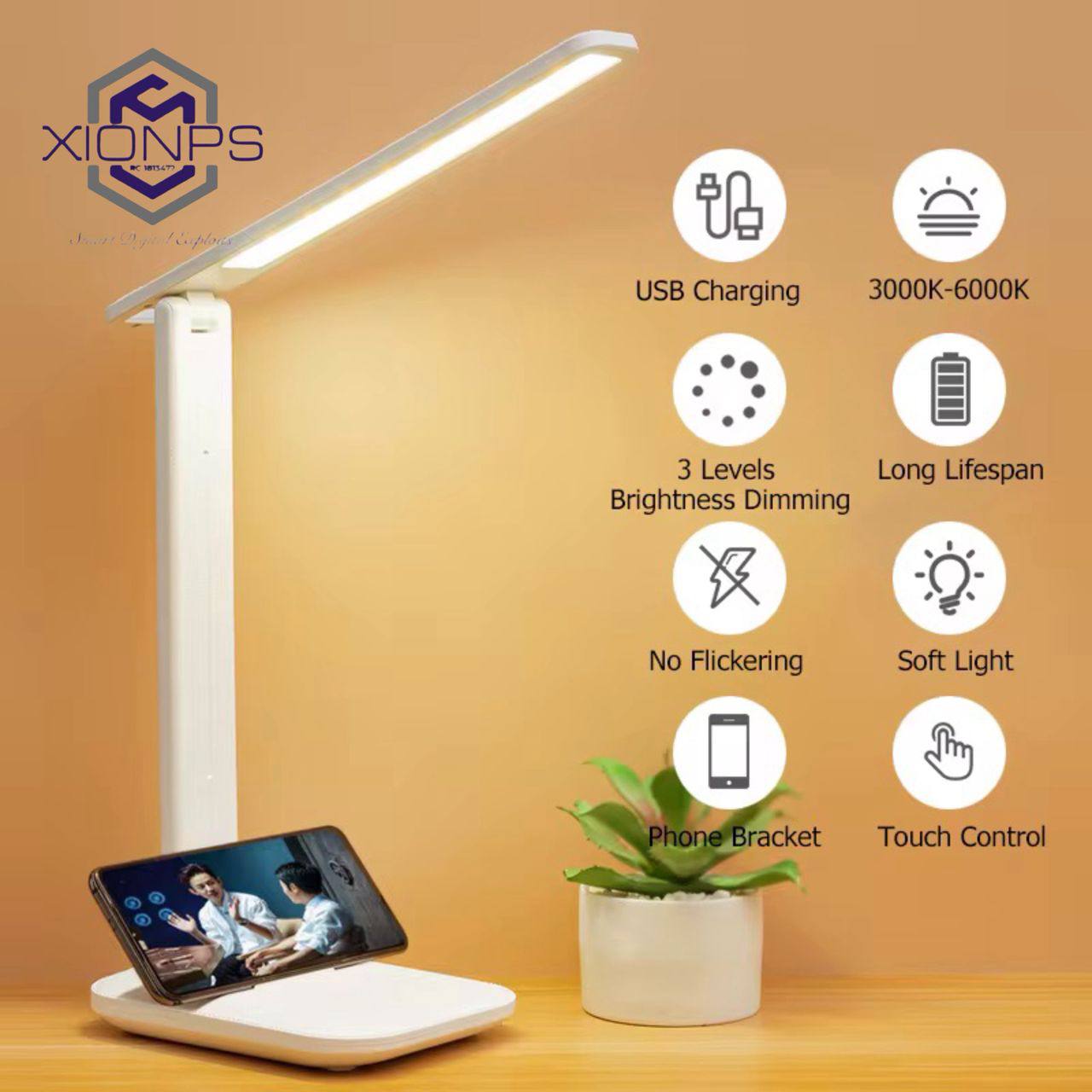 XIONPS RECHARGEABLE FOLDABLE TABLE LAMP